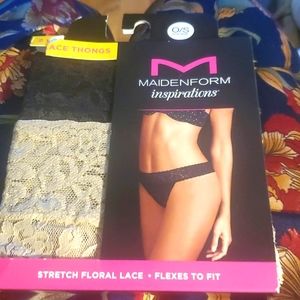 Womens lace thongs floral pattern